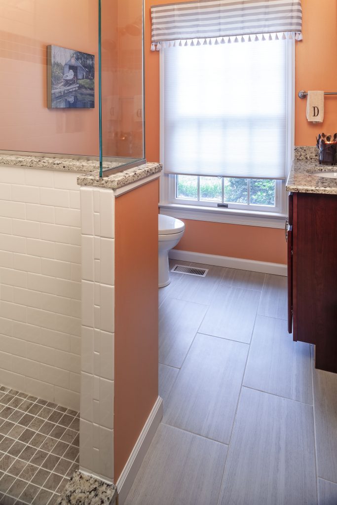 bathroom remodeling ideas from client, orange bathroom